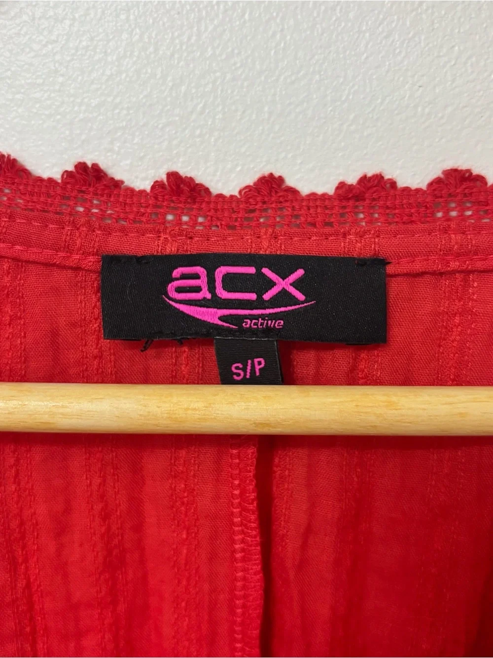 ACX Active Red V-Neck swim coverup size small - Picture 3 of 4